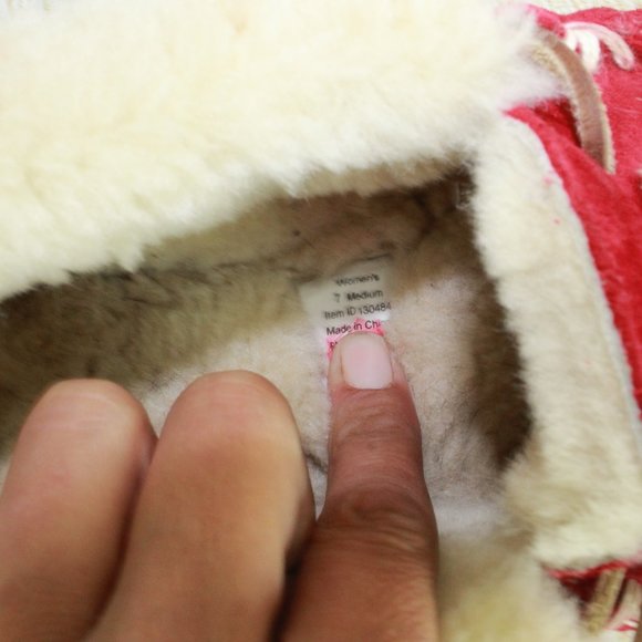 LL BEAN Red Wicked Good Moccasins Slippers Size 8 - Picture 8 of 9